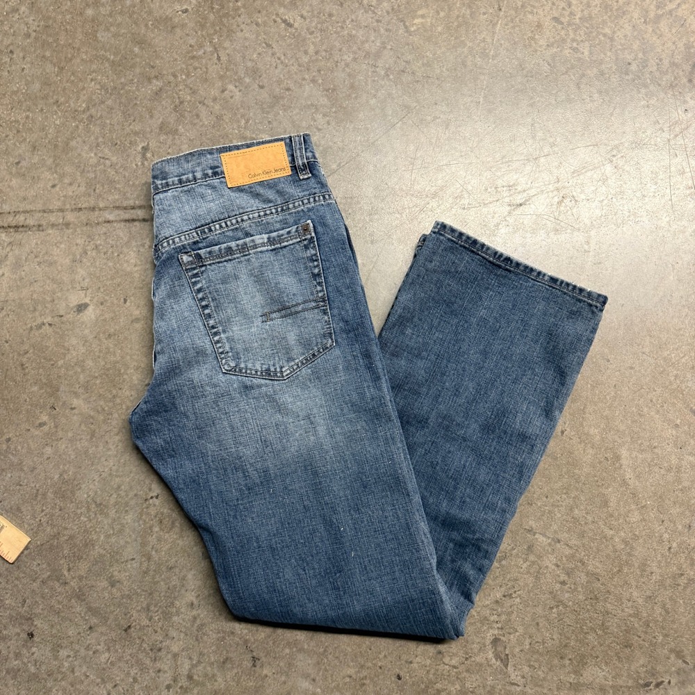 Calvin Klein Jeans Mens Bootcut Medium Wash Blue Denim Jeans 33x31.5